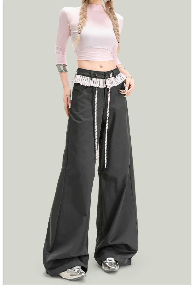 Women’s Vintage Lace Panel Casual Pants