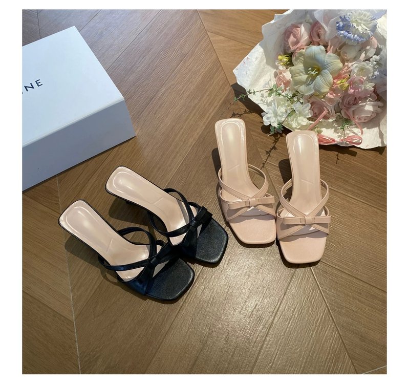 Bow Tie Square Toe Stiletto Heels – High Heel Summer Pumps