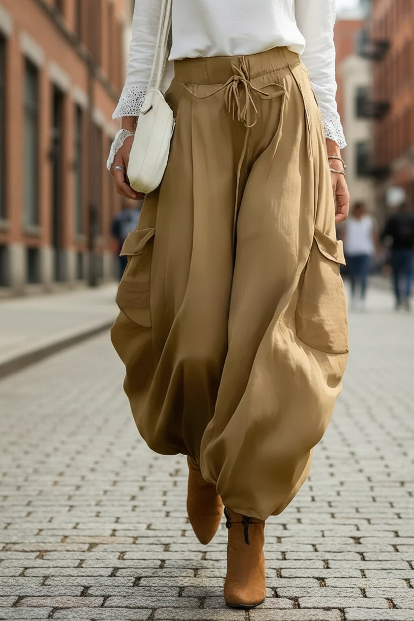 Drawstring Elastic Waist Loose-Fit Casual Trousers | 5 Colors