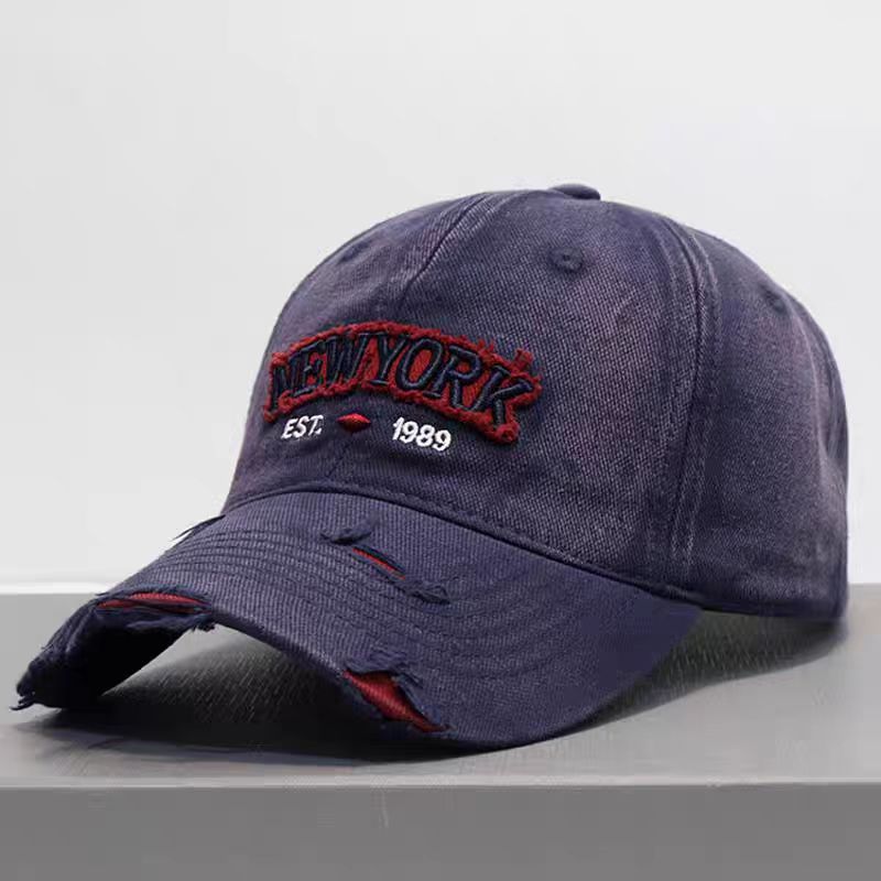 Embroidered Letter Denim Baseball Cap – Soft Crown
