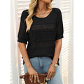 Women’s Short Sleeve Crochet Knit Hollow-Out Top