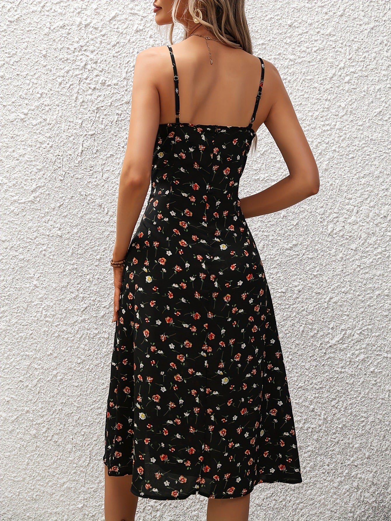 🌸 Women's Polka Dot Suspender Maxi Dress – Summer Elegance with a Flirty Twist