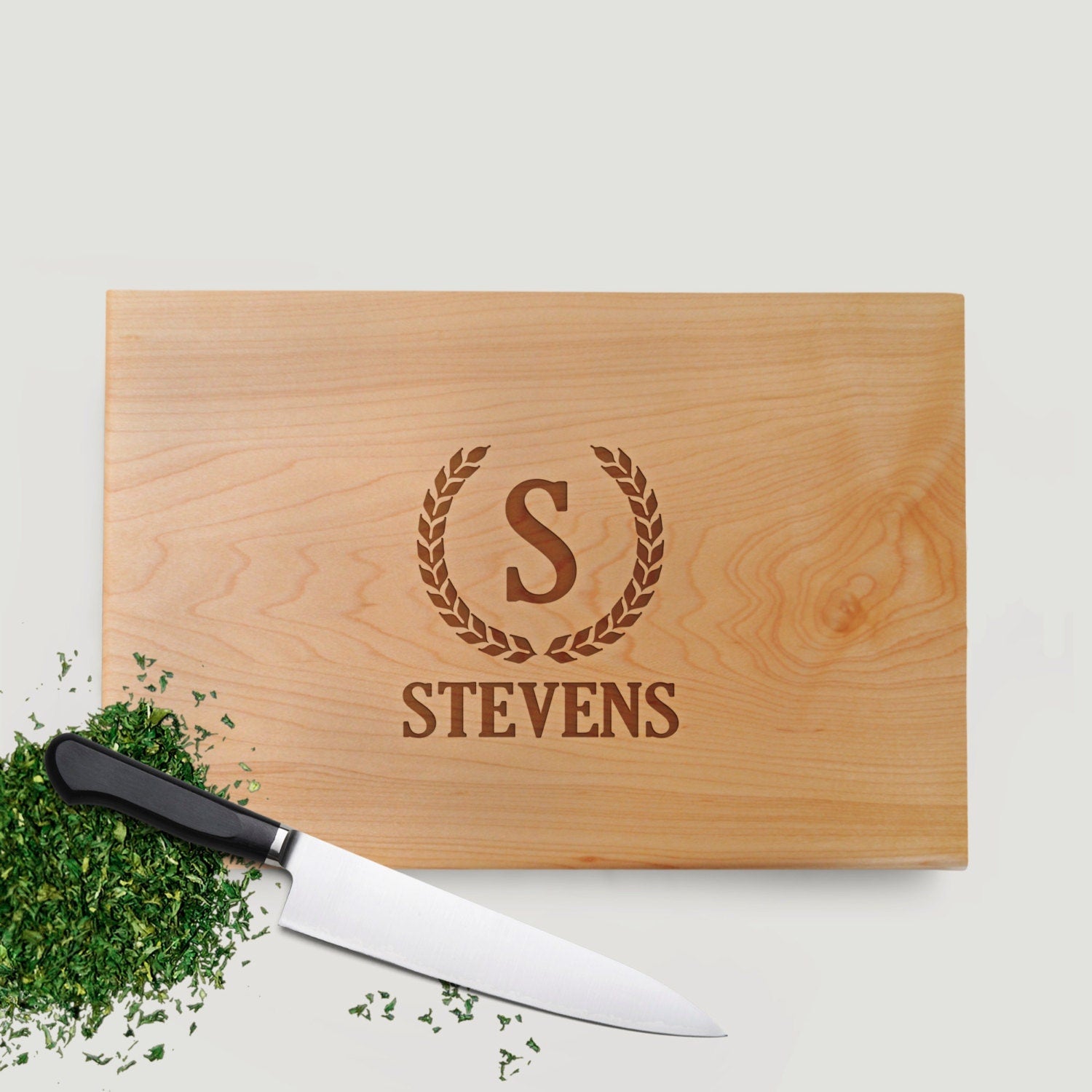 Personalized Maple Cutting Board - Engraved Wood Rustic Serving Board Gift
