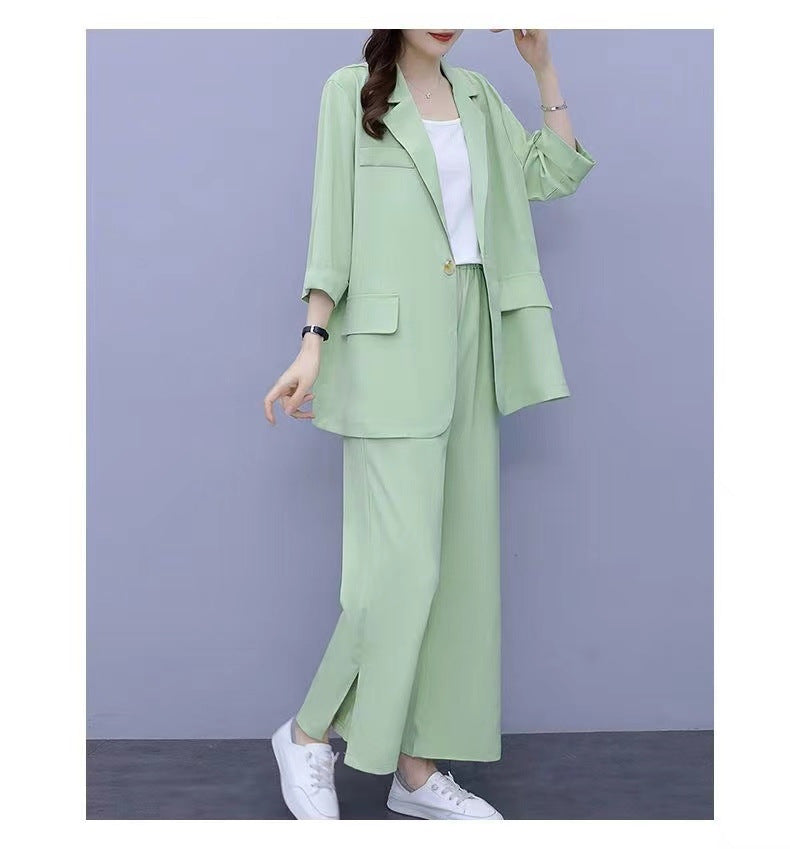 Long Sleeve Suit Jacket & Pants Two-Piece Set – 3 Colors, M–6XL