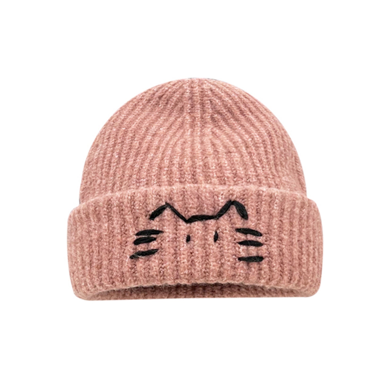 Women’s Cute Cat Line Design Knitted Hat – Warm Fall & Winter Beanie
