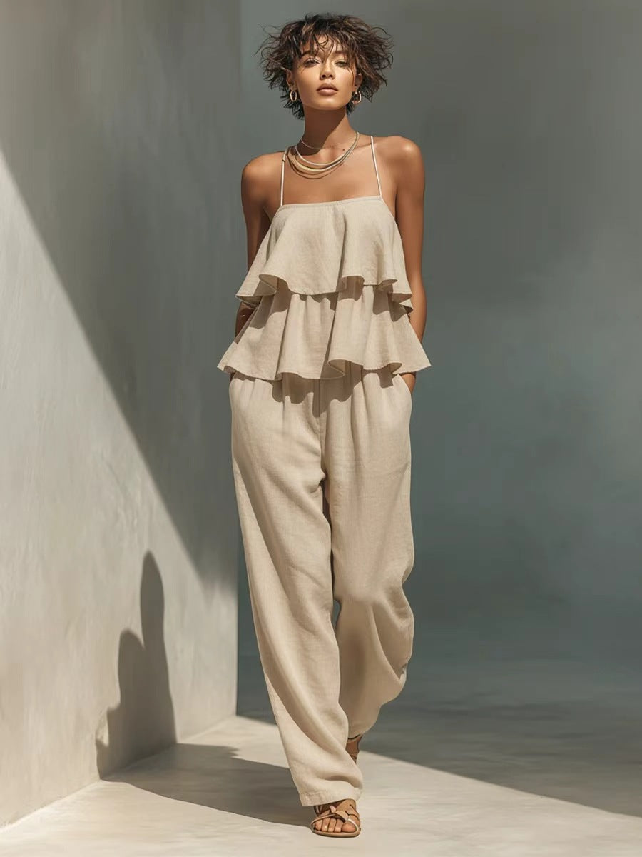 Women's Sleeveless Camisole Top & Casual Pants Set