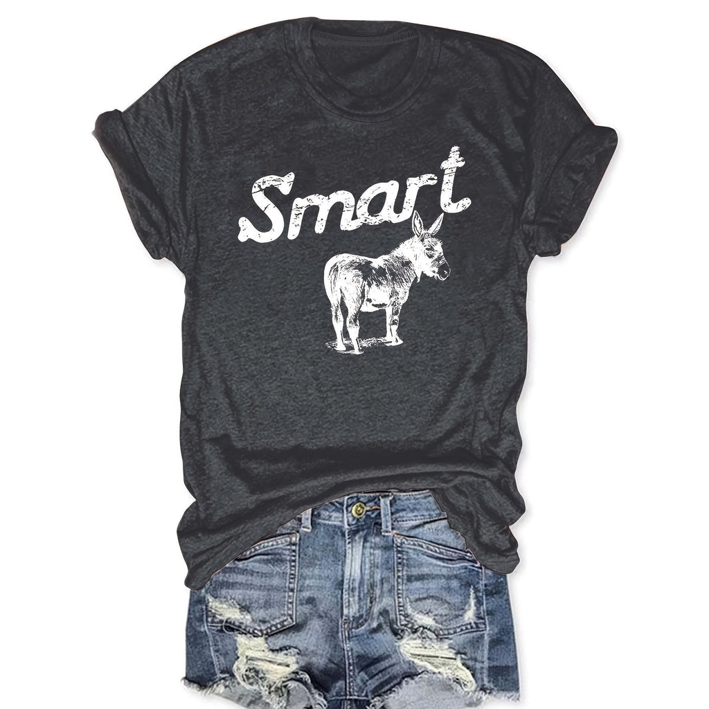 Women's Round Neck Short Sleeve T-Shirt - Casual Summer Top