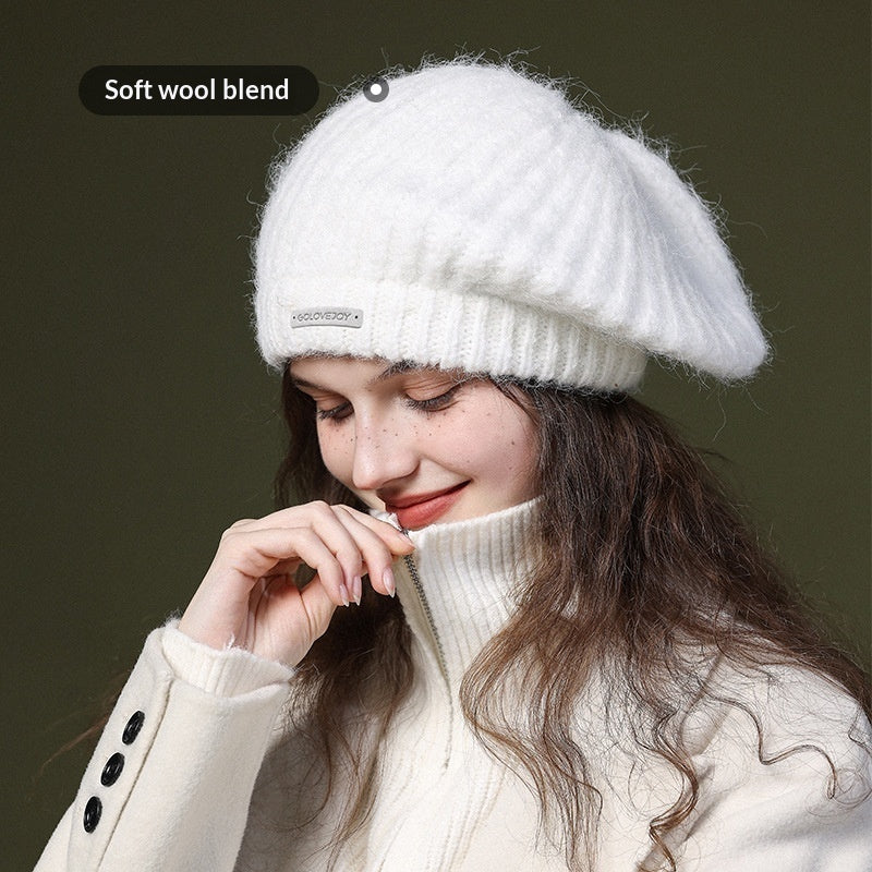Women’s Cozy Wool Knit Beanie – Soft Warm Fall & Winter Hat