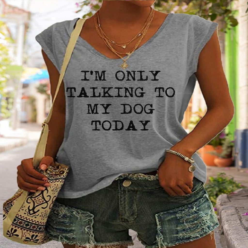 Women's V-Neck Printed Short Sleeve Loose Top – 14 Colors S–4XL