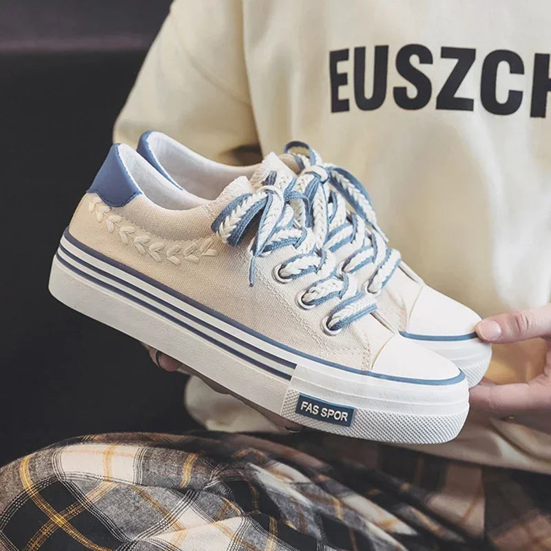 Women’s Platform Canvas Chunky Sneakers – Height Increasing Trainers