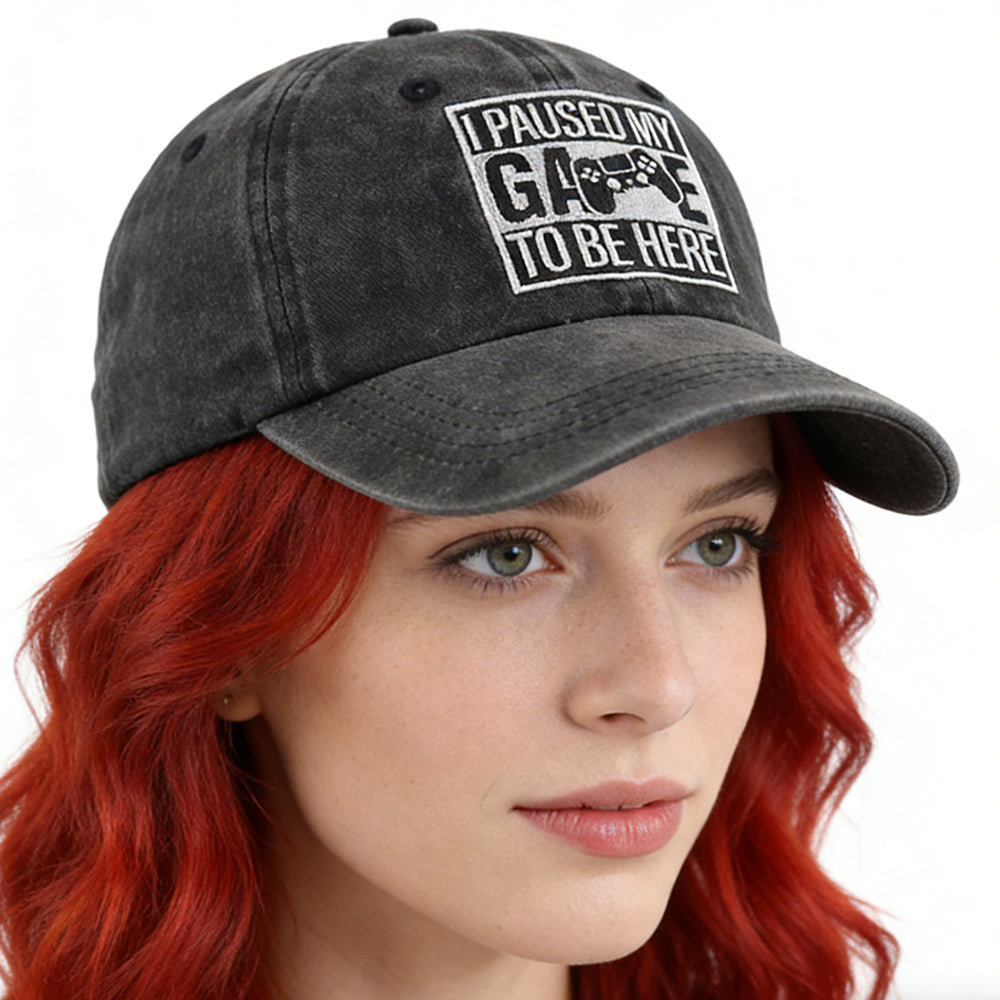 I Paused My Game to Be Here Adjustable Baseball Cap
