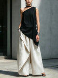 Women's One-Shoulder Asymmetric Sleeveless Top