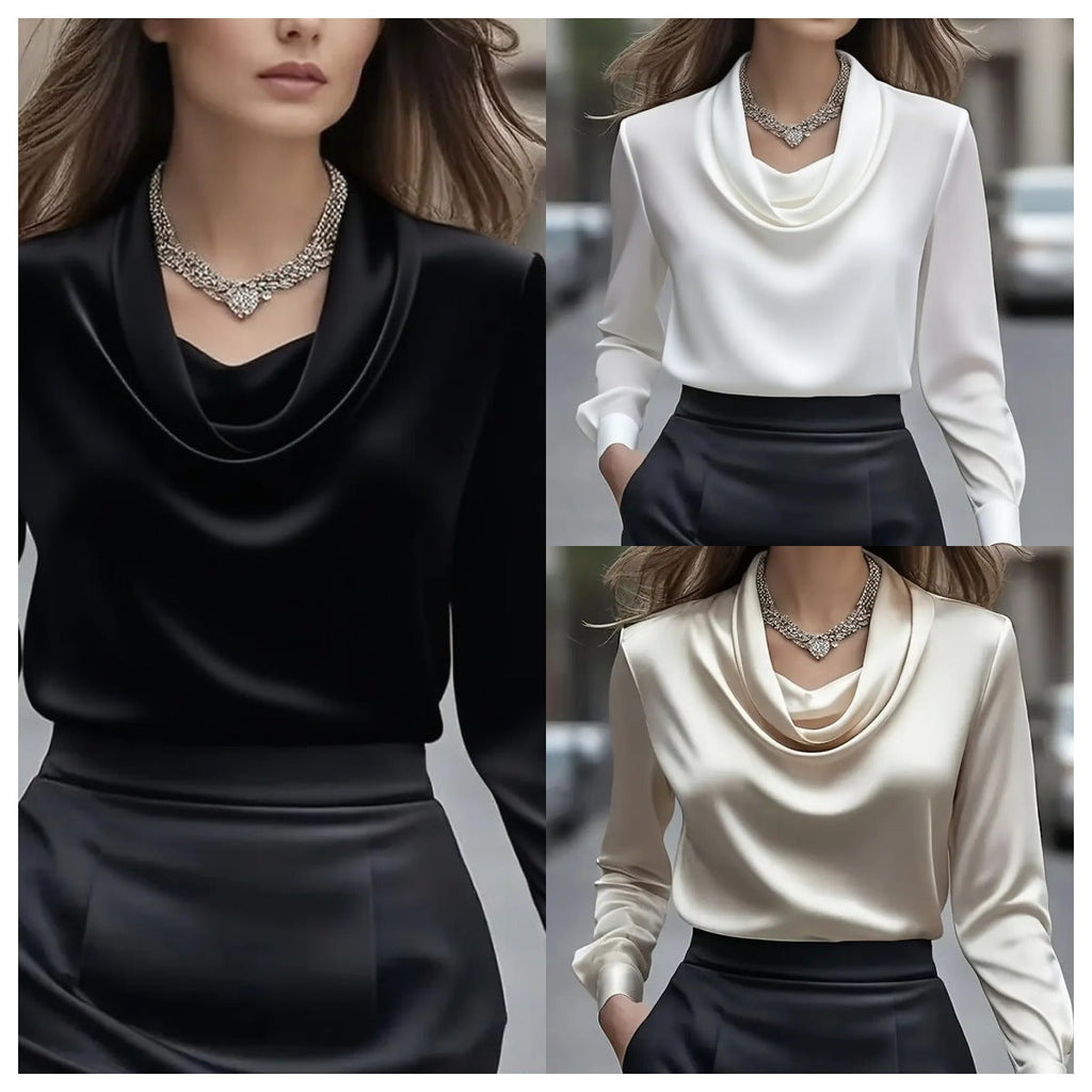 Women’s Elegant Boat Neck Long Sleeve Minimalist Top