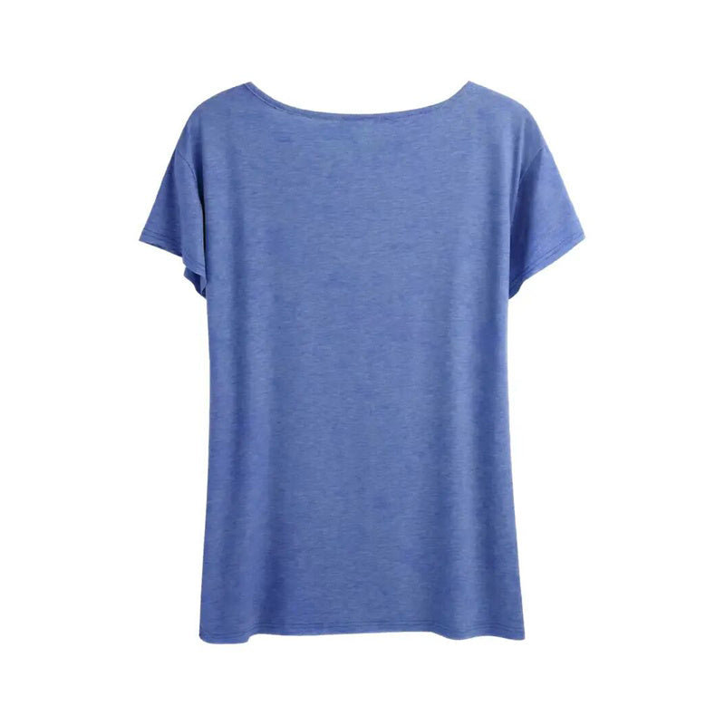 Heart Print T-Shirt Comfortable Round Neck Summer Tee