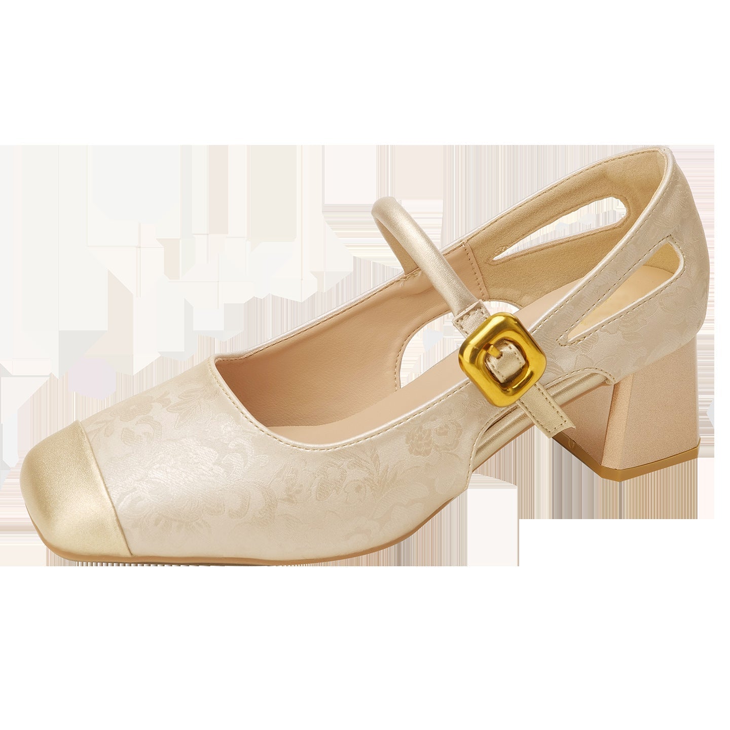 Women's Square Toe Mary Jane Chunky Heels – Soft Sole Buckle Strap