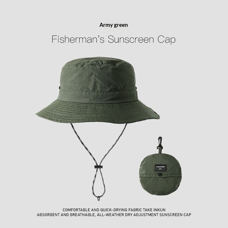Wide-Brim UV Protection Nylon Sun Hat – Breathable Outdoor Hat for Women & Men