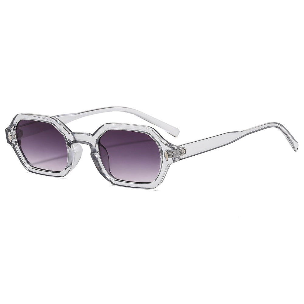 Polygonal Small-Frame Sunglasses – Hexagonal Unisex UV Protection