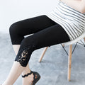 Women’s Lace Trim Stretch Leggings – Fashion Bottoming Pants