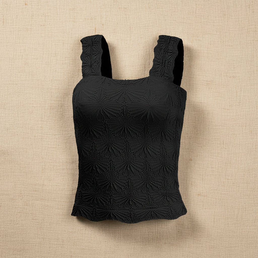 Women's Pleated Figure-flattering Square-neck Camisole