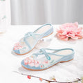 Women's Floral Embroidered Mesh Shoes – Breathable Hollow-Out Retro Flats