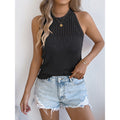 Women’s Summer Halter Tank Top – Sleeveless Racerback Knit Sweater Vest