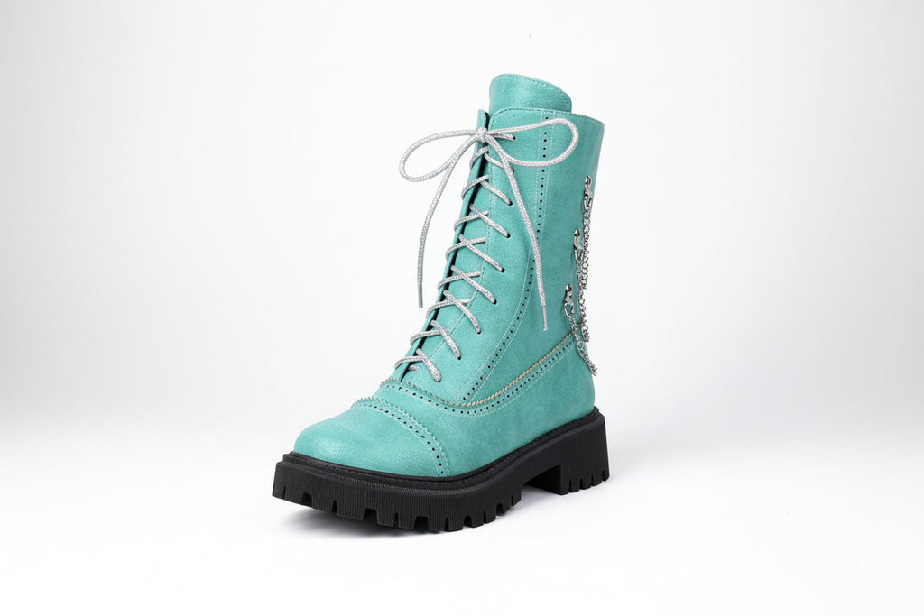 Women’s Chunky Heel Mid-Calf Dr. Style Boots – Large Size Fall & Winter Boot