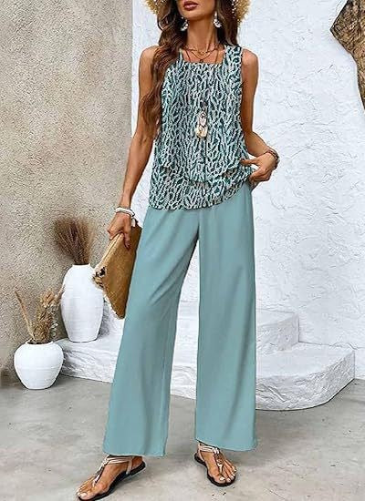 Women's 3D Print Two-Piece Vest & Pants Set – 12 Prints S–5XL