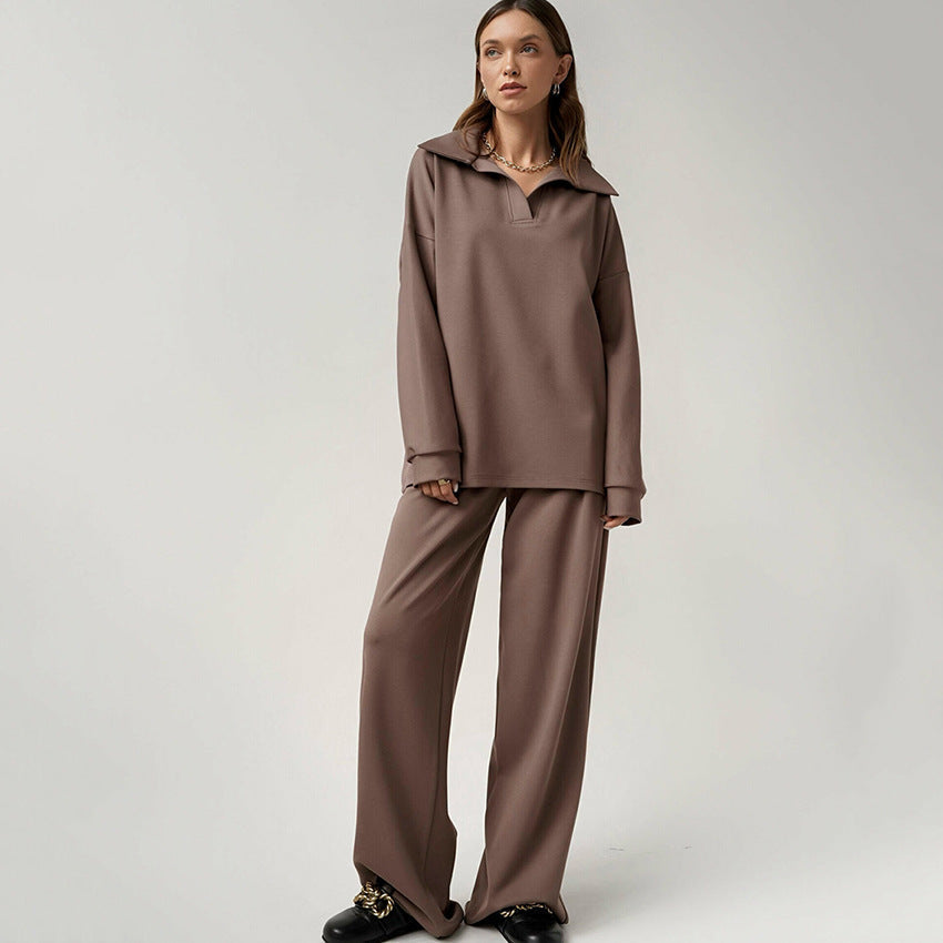 Women’s French Casual Two-Piece Suit – High-Waist Trousers Elegant Set