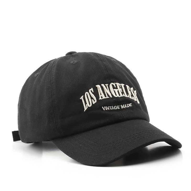 Distressed Satin Letter Embroidery Baseball Cap – Adjustable Unisex