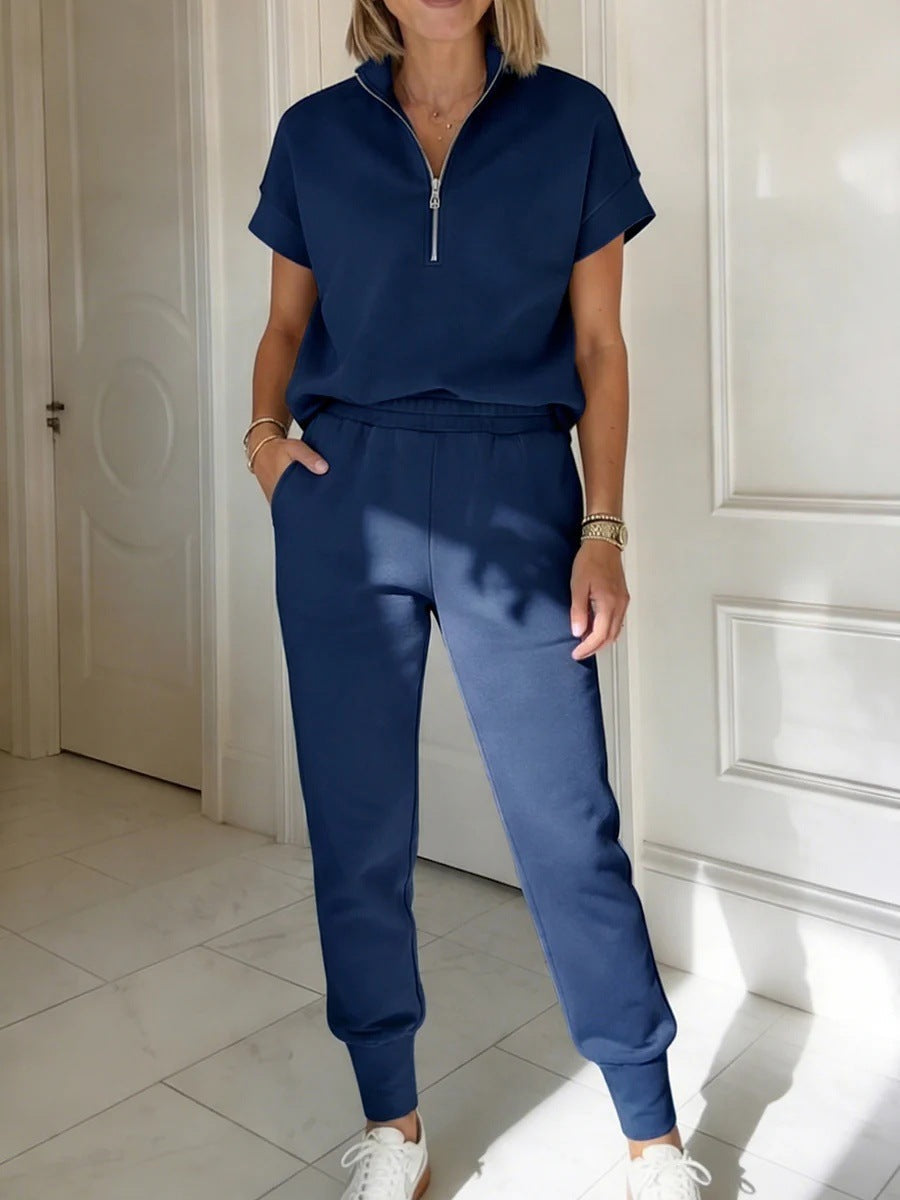 Athleisure Knit 3/4 Sleeve T-Shirt & Pants Set – 3 Colors, S–3XL