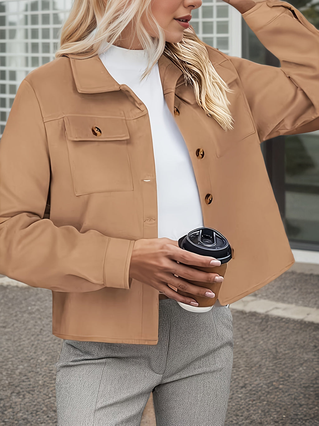 Women’s Plus Size Flannel Jacket
