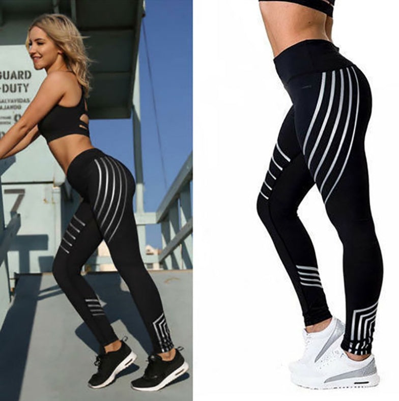Women’s Printed Workout Leggings – Slim Fit Pencil Pants
