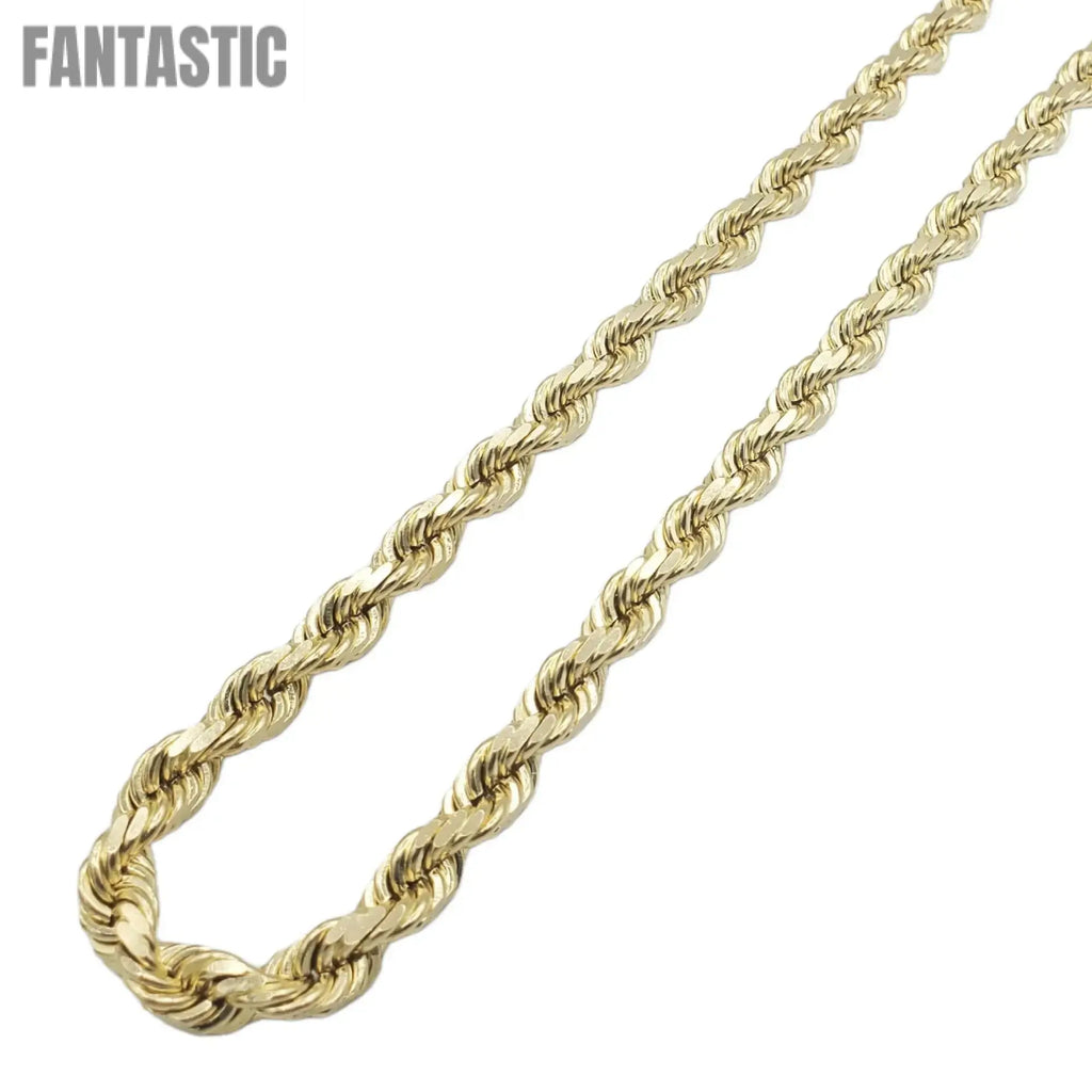 10K Solid Gold Rope Chain — Yellow Gold