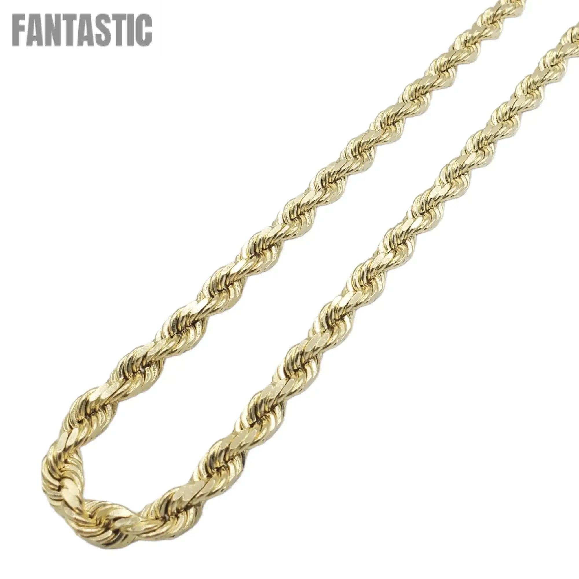 10K Solid Gold Rope Chain — Yellow Gold