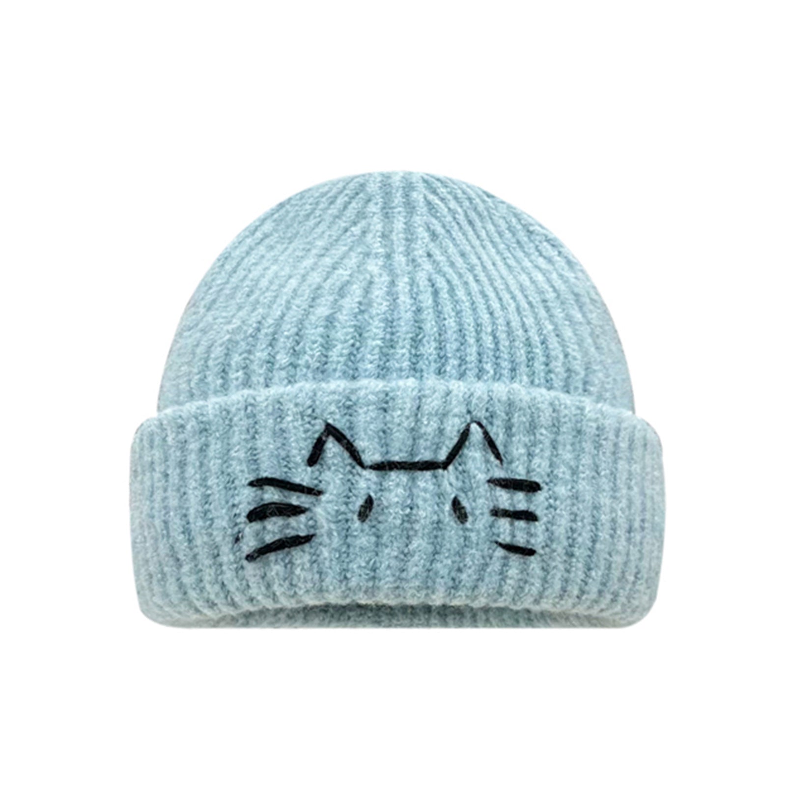 Women’s Cute Cat Line Design Knitted Hat – Warm Fall & Winter Beanie