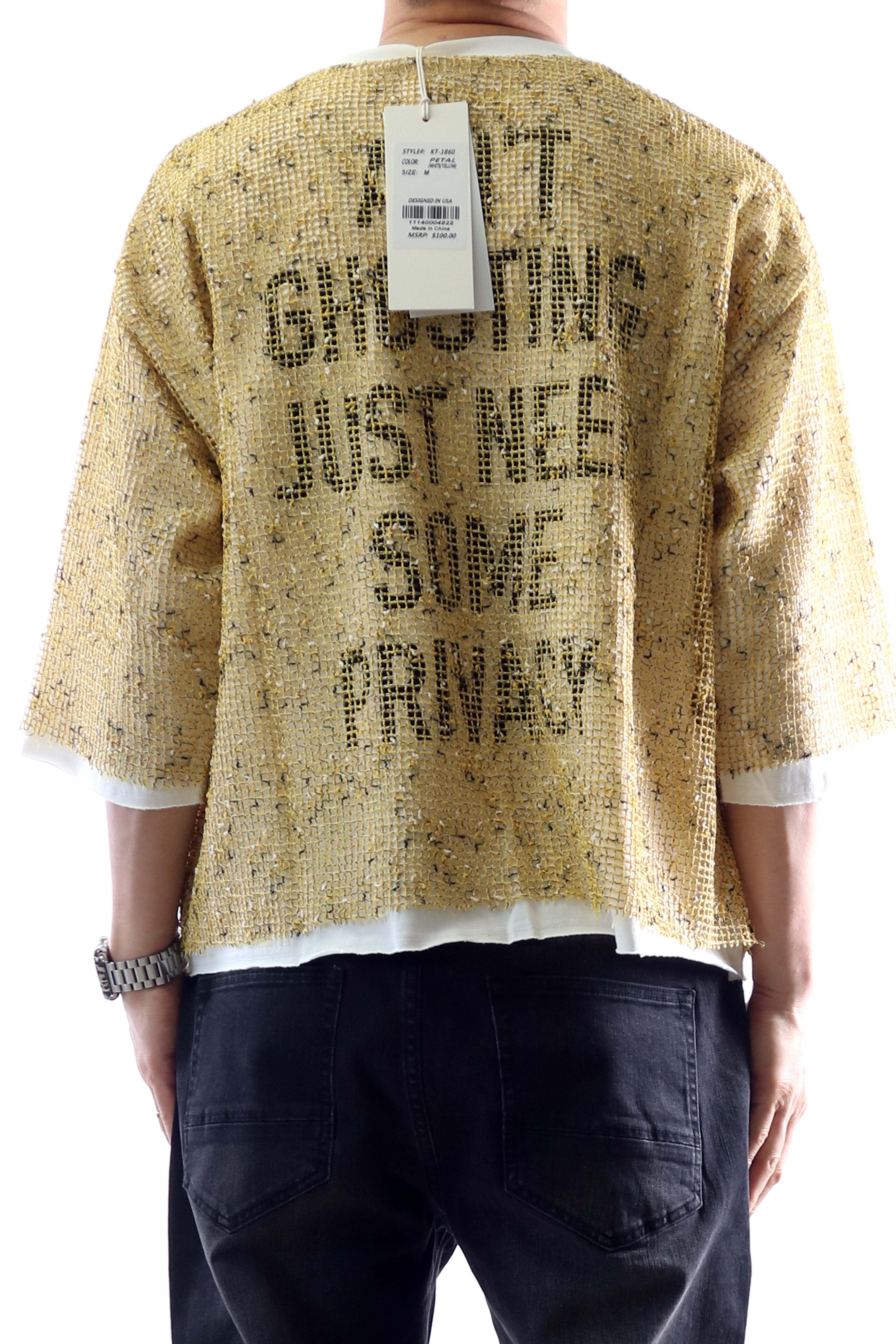Petal S/N Jersey 3/4 Sleeve Crop Top Tee
