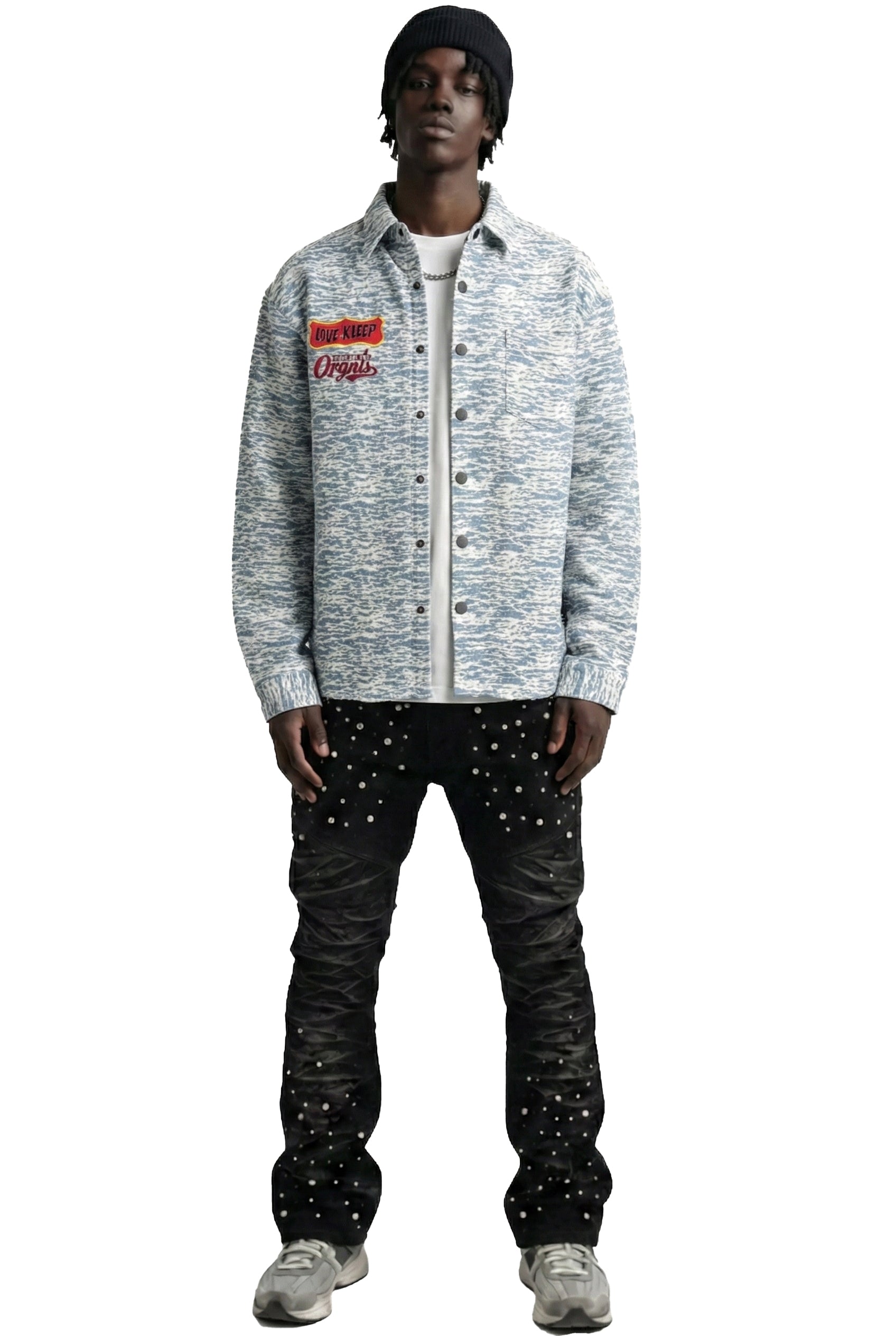 RYAN Men's mixed jacquard texture shirt