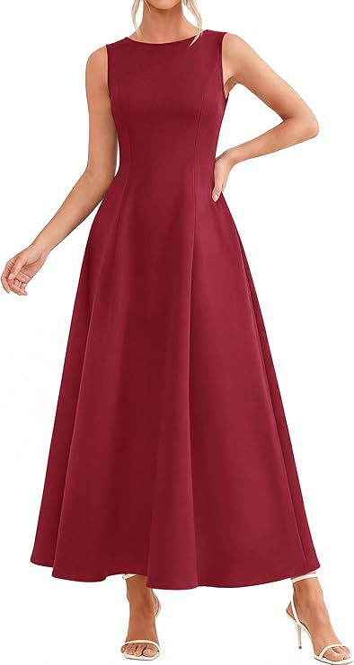 Women's Slim-Fit Long Vest Dress – A-Line High-Waist Sleeveless