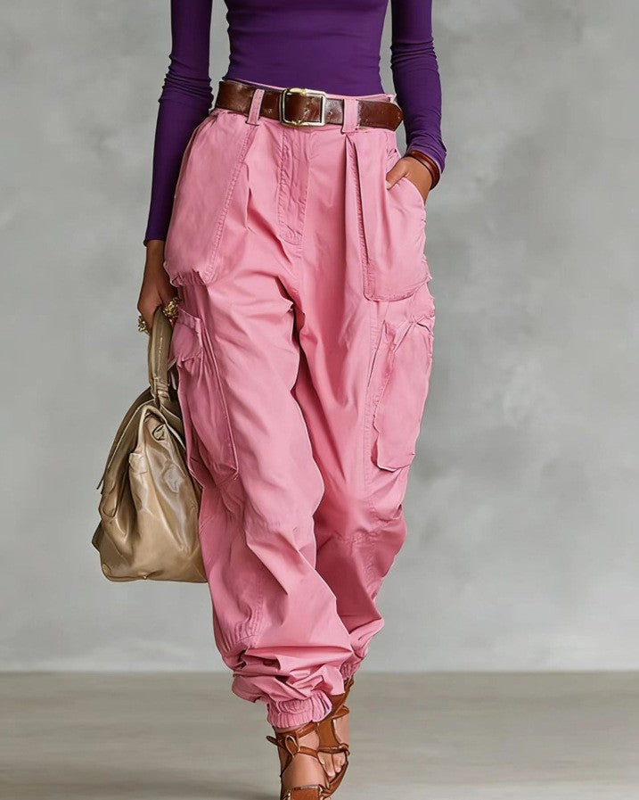 Women’s High-Waist Loose Fit Wide-Leg Casual Trousers