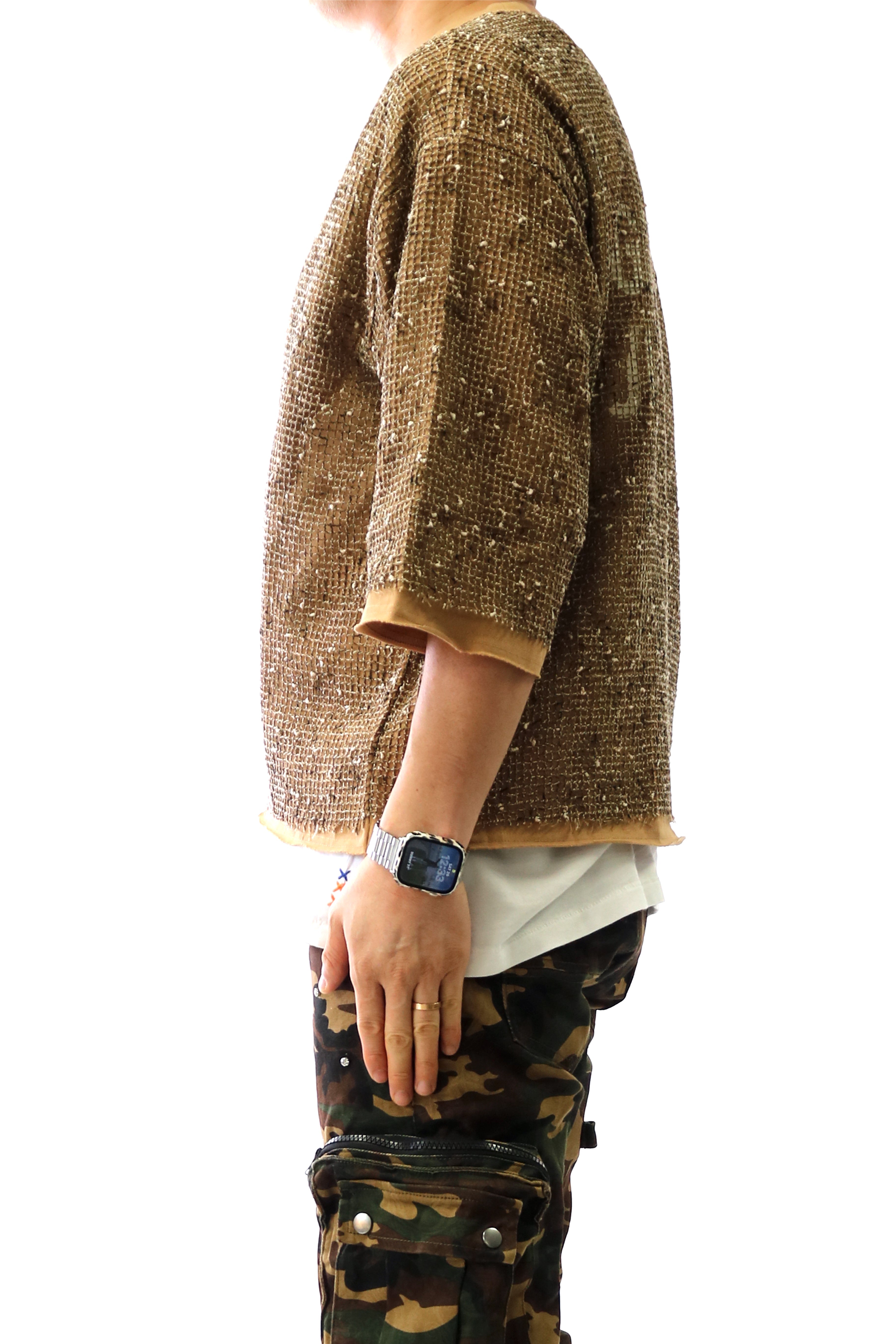 TROVE S/N Jersey 3/4 Sleeve Crop Top Tee