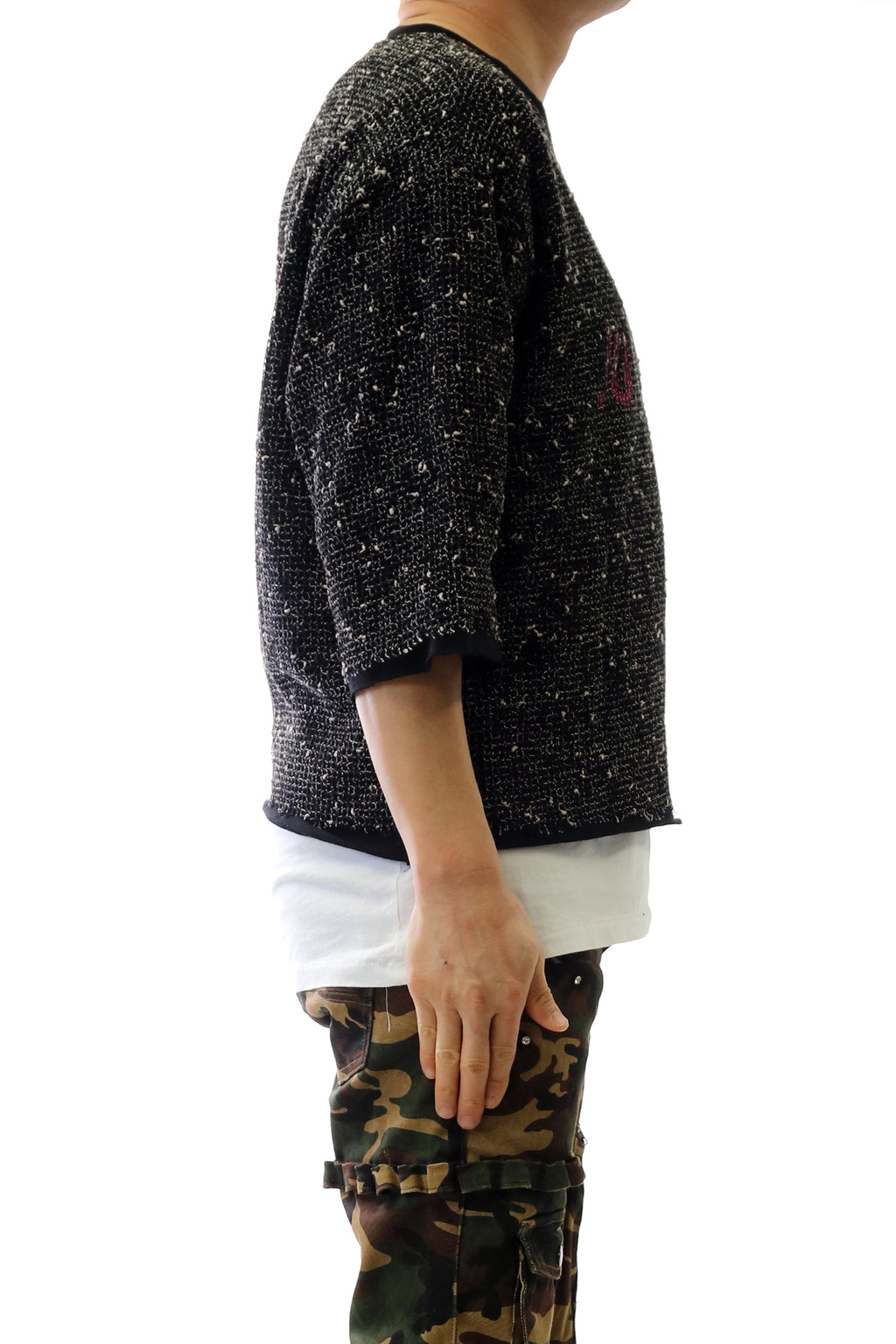 DIVINE S/N Jersey 3/4 Sleeve Crop Top Tee
