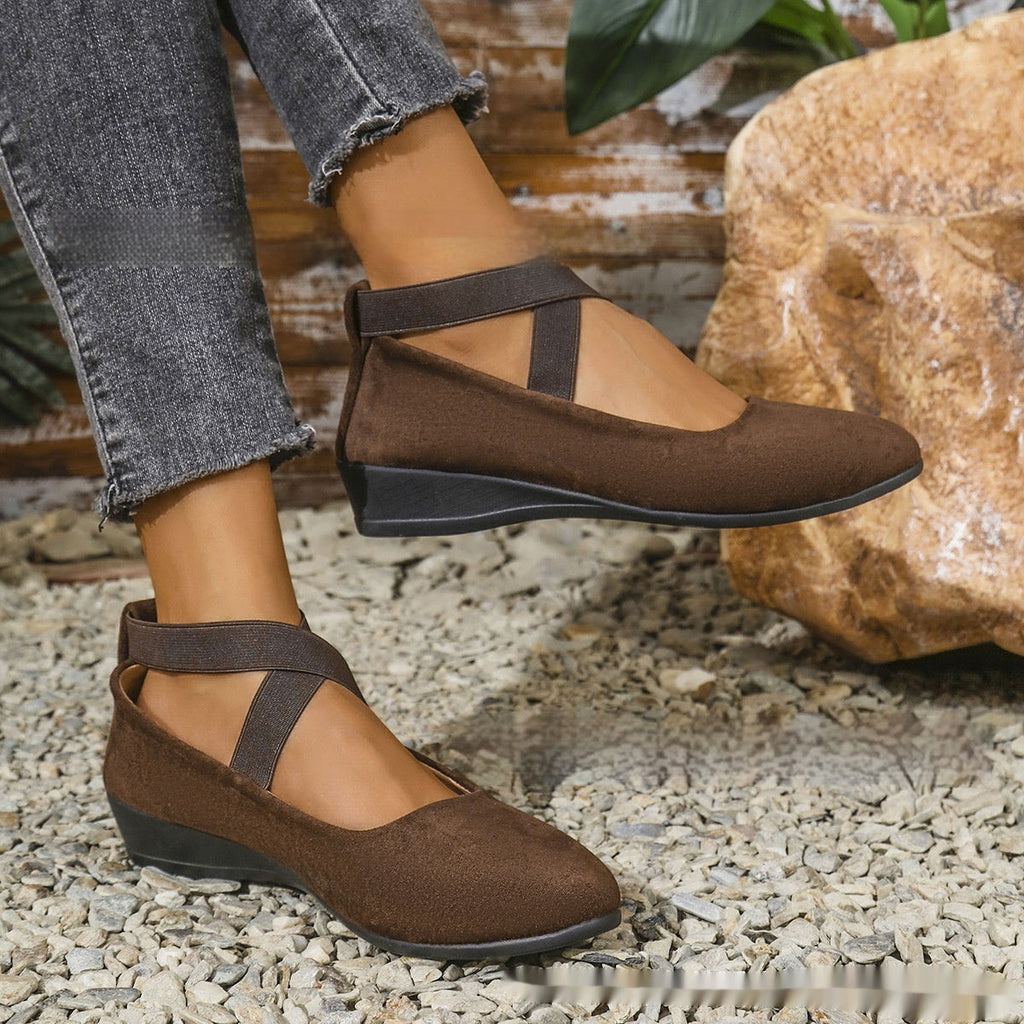 Elastic Band Platform Wedge Pumps – 6 Colors EU 35–43