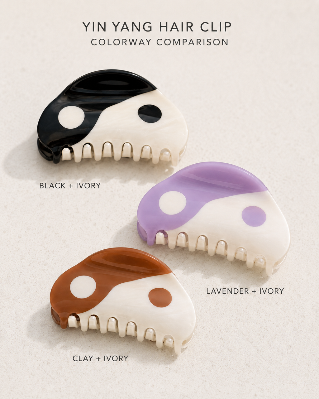 Yin Yang Hair Clips