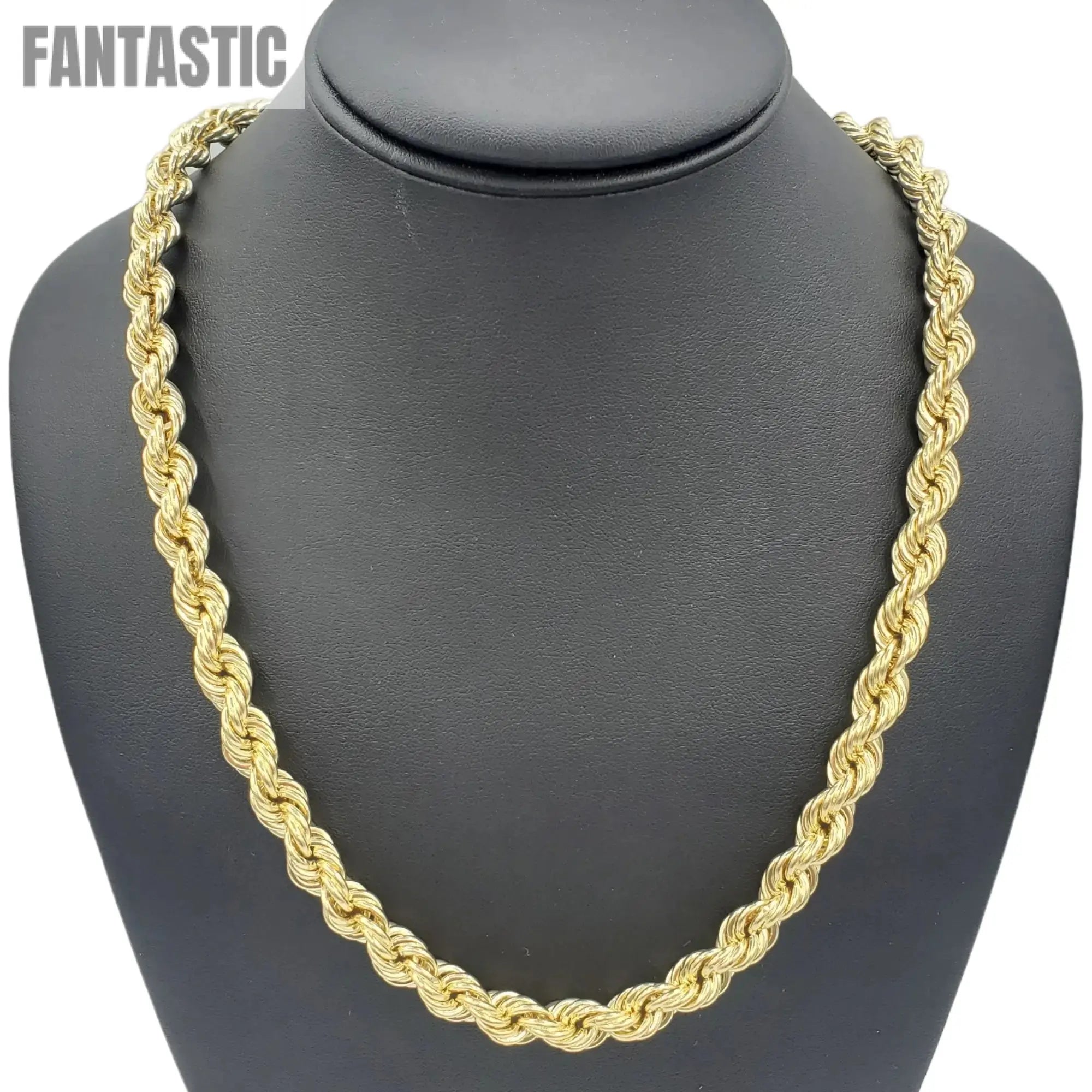 14K Hollow Gold Rope Chain — Italian Yellow Gold