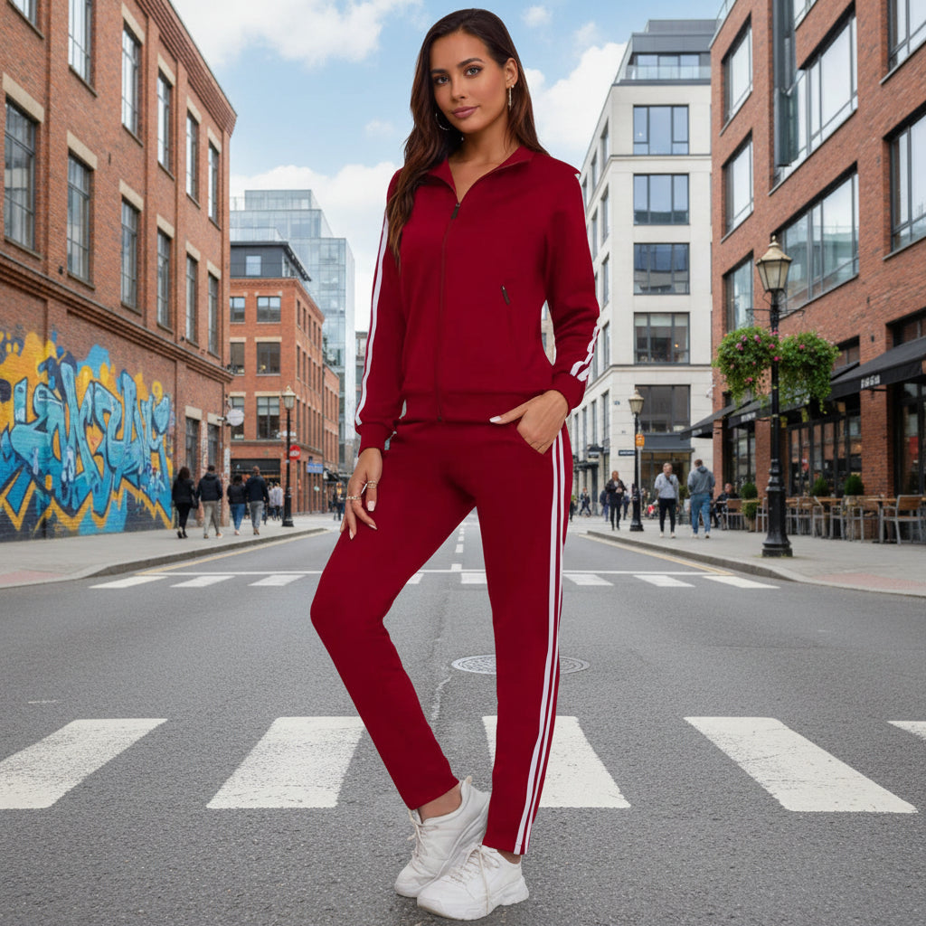 Women’s Fashionable Printed Sports Long-Sleeve Hoodie Set
