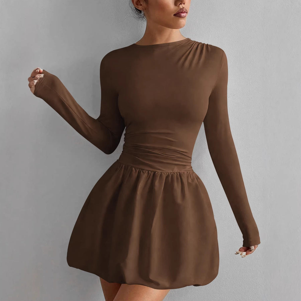 Women's Solid Color Stretch Casual Dress