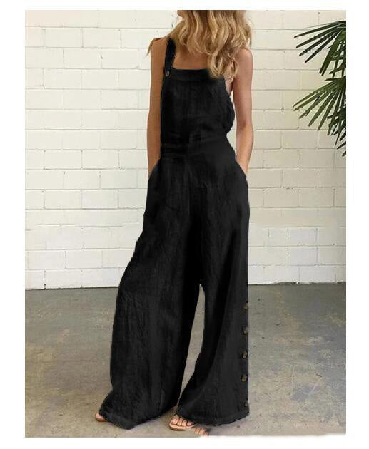 High-Waisted Sleeveless Wide-Leg Jumpsuit – 8 Colors, S–2XL