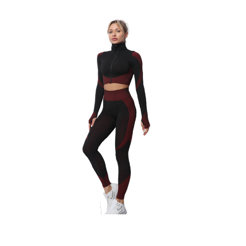 2-Piece Seamless Zip-Up Yoga Set – Workout Sets for Women