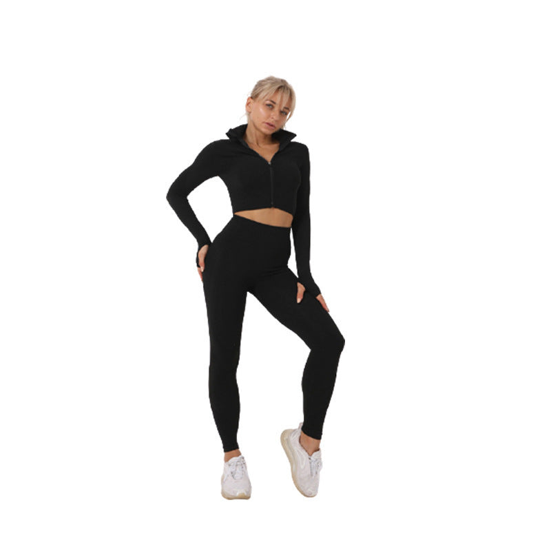 2-Piece Seamless Zip-Up Yoga Set – Workout Sets for Women