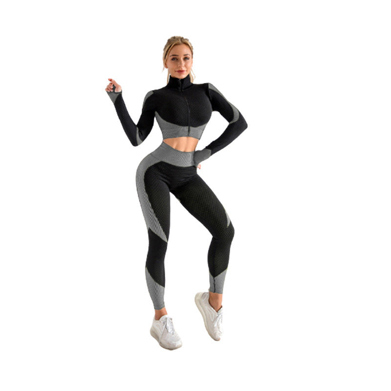 2-Piece Seamless Zip-Up Yoga Set – Workout Sets for Women